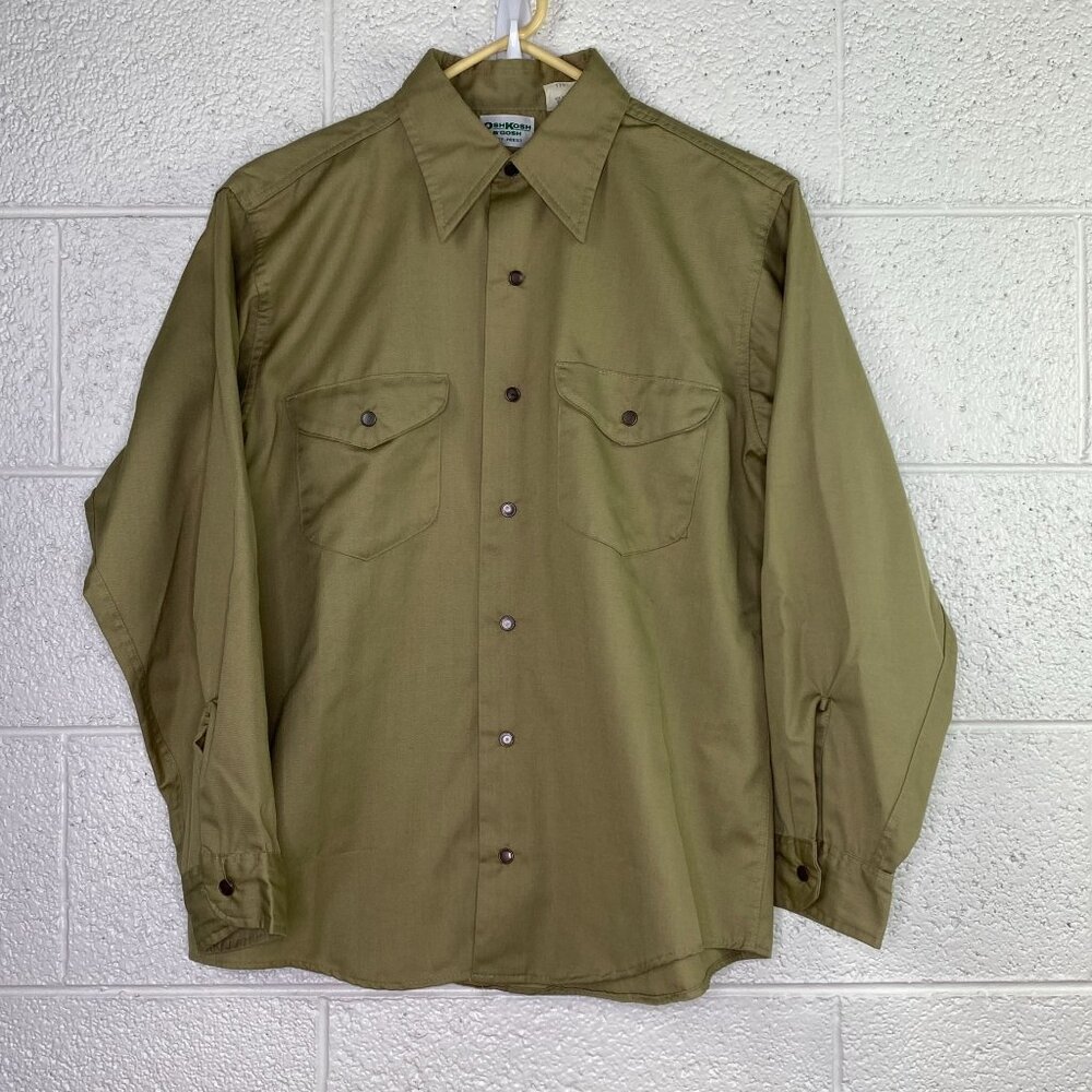 OshKosh B'Gosh Best Prest Long Sleeve Khaki Size 15.5 Short